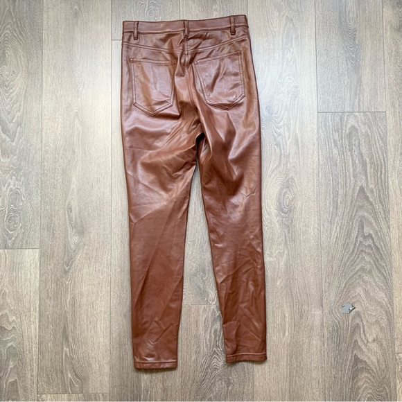 Aritzia Wilfred Rebel Pants Brown Faux Vegan Leather High rise Waist Size 2 - Picture 8 of 8